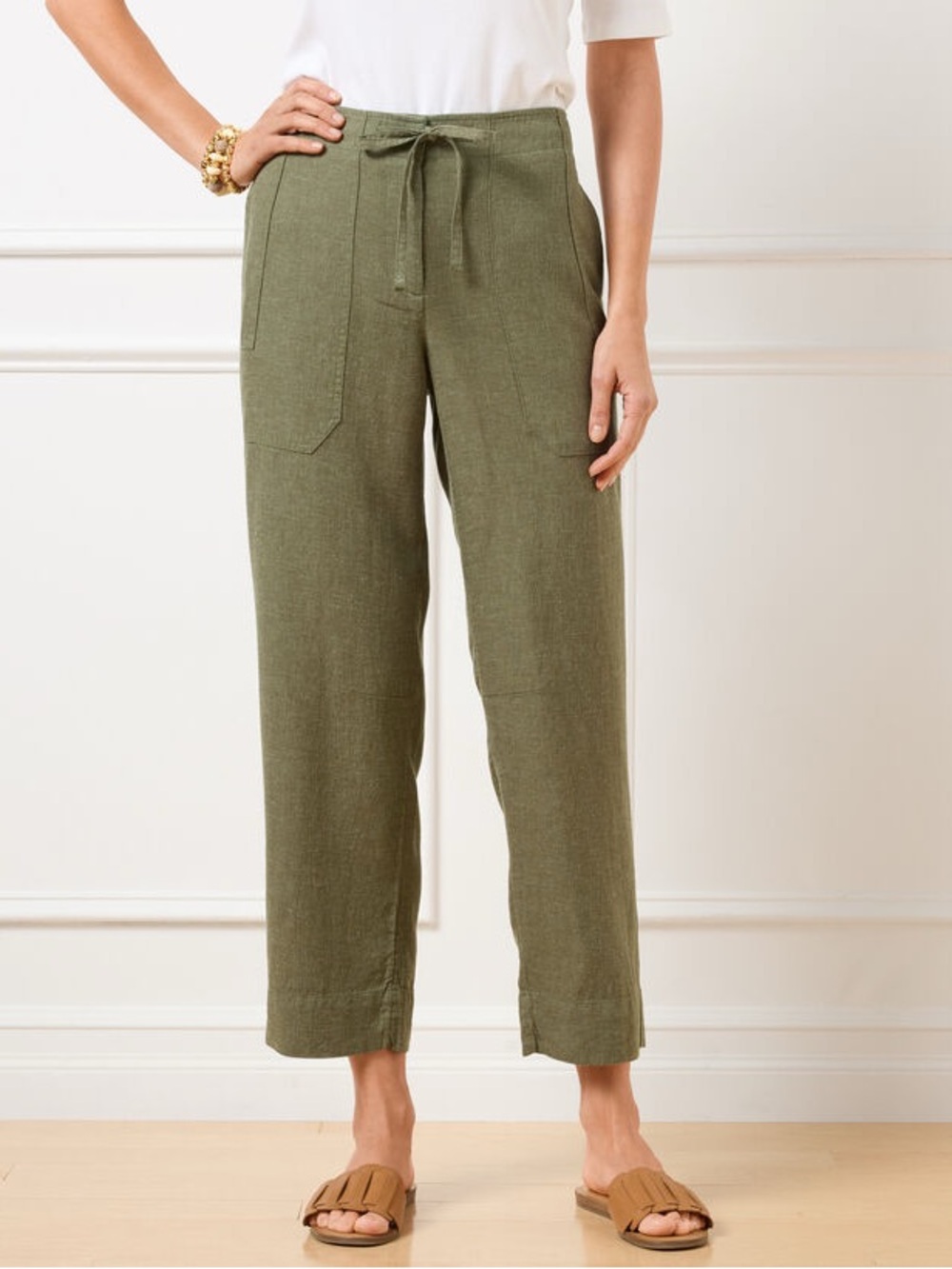 Talbots Straight Crop Drawstring Pants